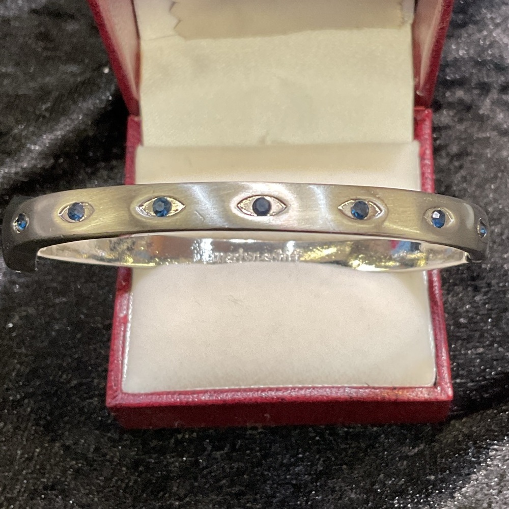 Marlyn Schiff Silver Bracelet with Dark Blue Details